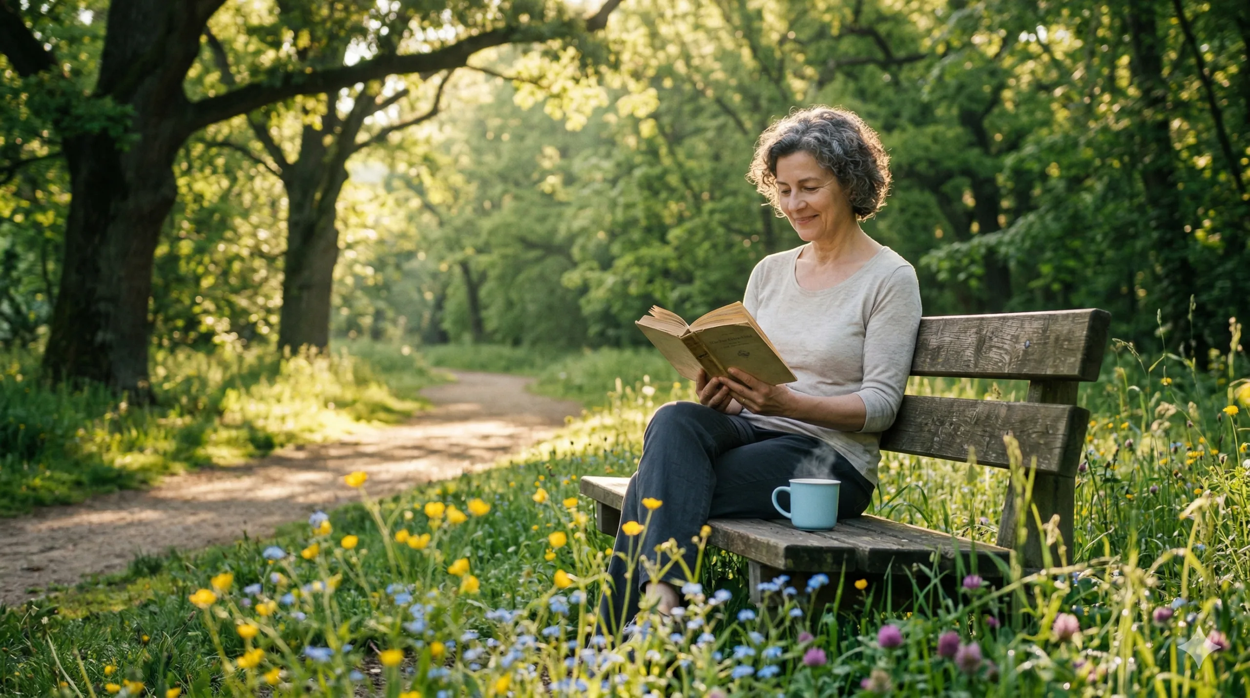 Doğada yürüyüş yapan ve anın tadını çıkaran bir kişi, zevk veren etkinlikler konsepti.